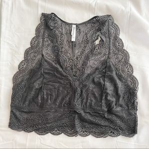 Zenana Lace Bralette - Slate Grey 1X - **NWOT**